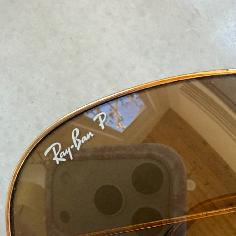Ray-Ban Gold Frame Sunglasses with Brown Lenses - Picture 3 of 10